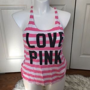Victoria’s Secret pink tank top striped love pink